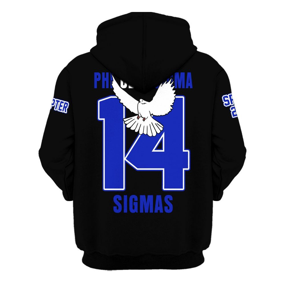 Ireishprint ΦΒΣ Custom Chapter Shirt, Personalized Dove Black Royal Blue Shirt 1914 Fraternity Hoodie