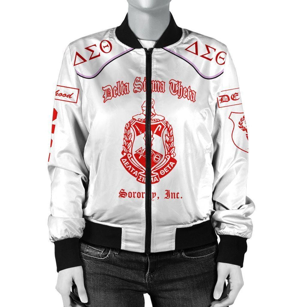 Woman Flower Delta Sigma Theta Bomber Jacket