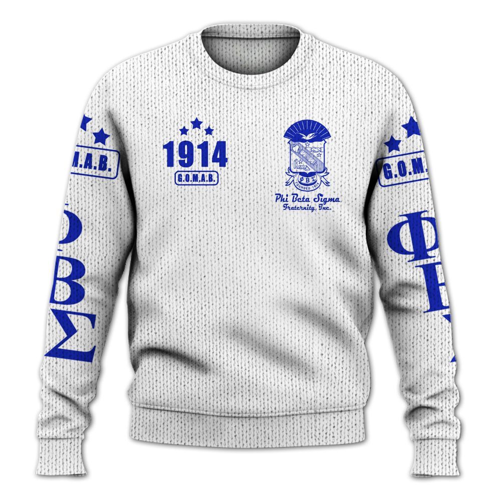 Ireishprint Phi Beta Sigma Shirt, GOMAB Three Stars Shirt Phi Beta Sigma Fraternity Knitted Sweater