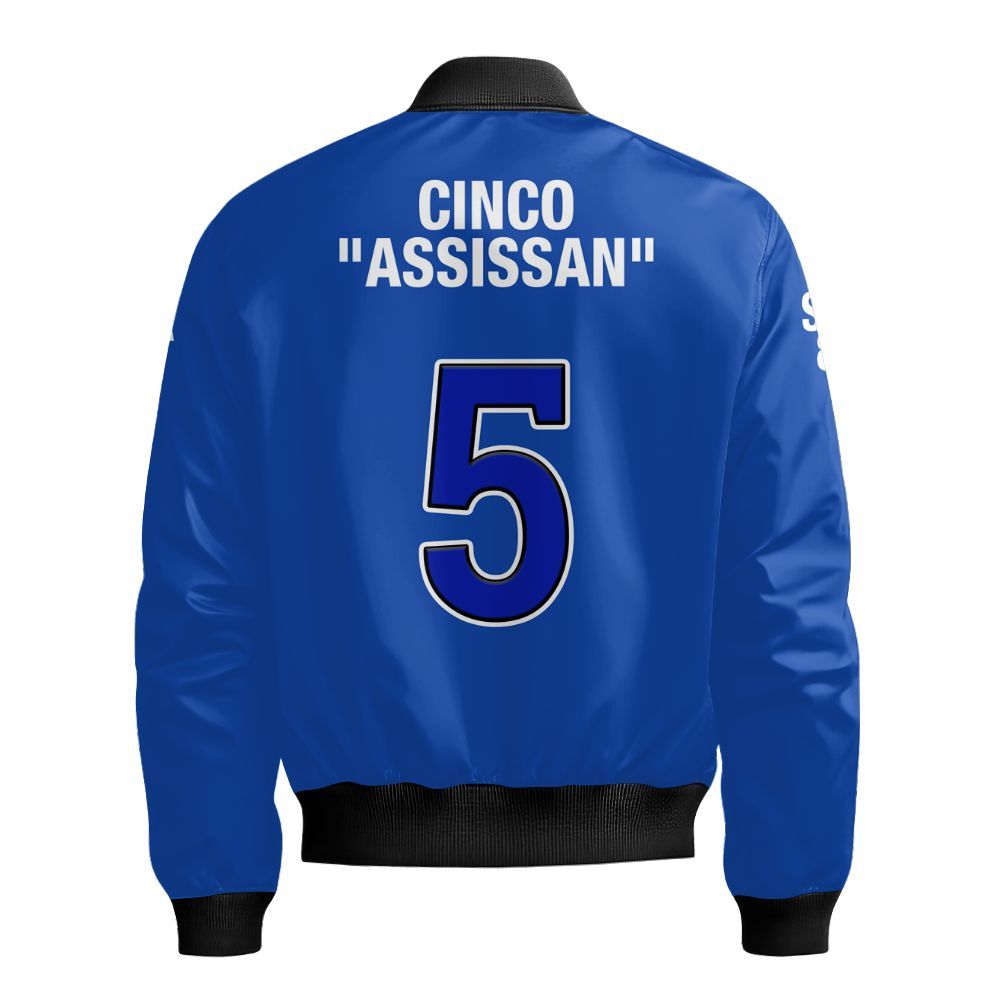 Ireishprint ΦΒΣ Custom Probate Line Polo Shirt, Personalized Royal Blue Lettered Fraternity Bomber Jacket
