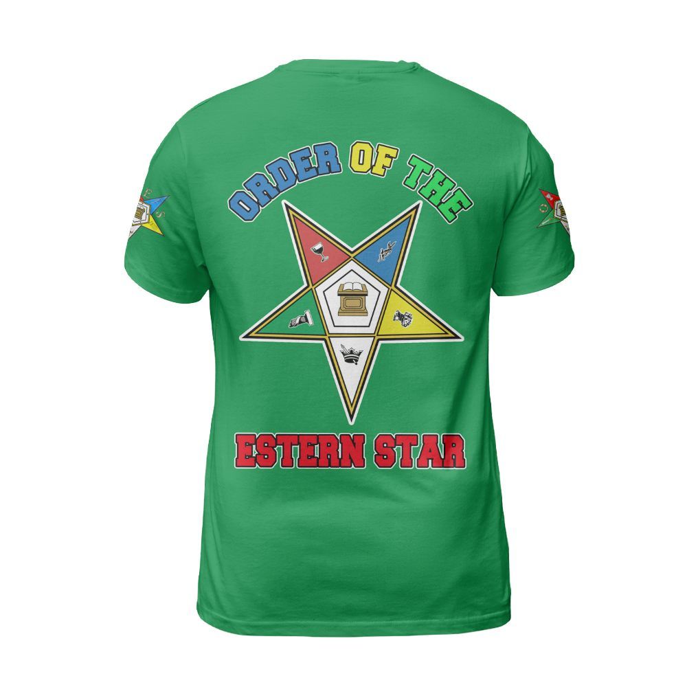 Ireishprint OES Custom Custom Legacy Shirt, Customize Color Block Green Order Of The Eastern Star OES Shirt