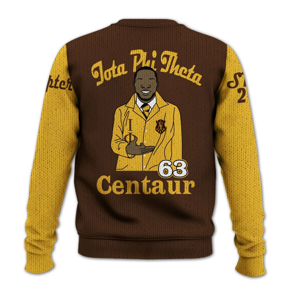Ireishprint Iota Phi Theta Custom Chapter Shirt, Personalized Charcoal Brown Shirt Iota Phi Theta 1963 Fraternity Knitted Sweater