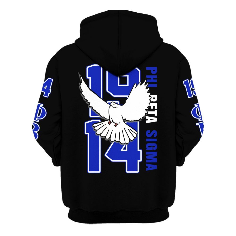Ireishprint ΦΒΣ Shirt, Dove Black Royal Blue Shirt 1914 Fraternity Hoodie