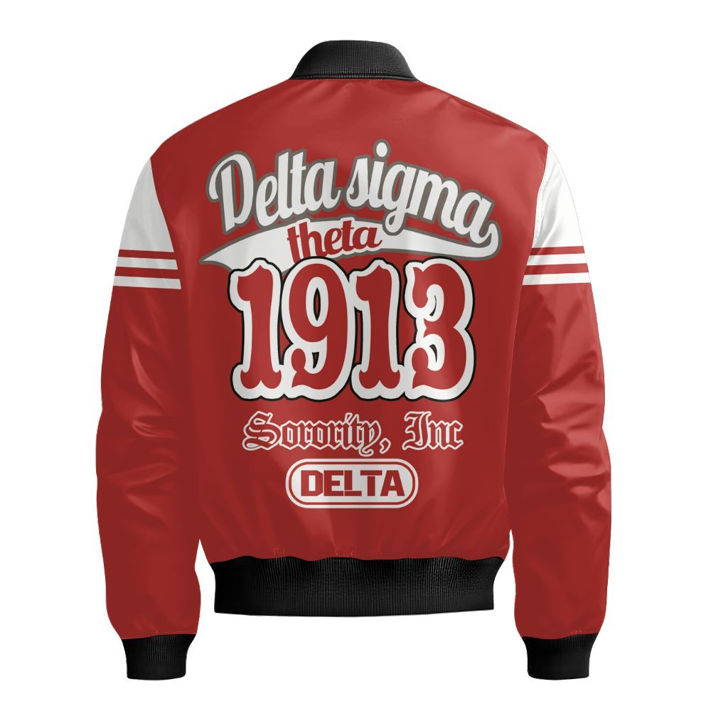 Ireishprint Delta Sigma Theta Bomber Jacket, Delta Sigma Theta 1913 Foundation Sisterhood Sorority Bomber Jacket