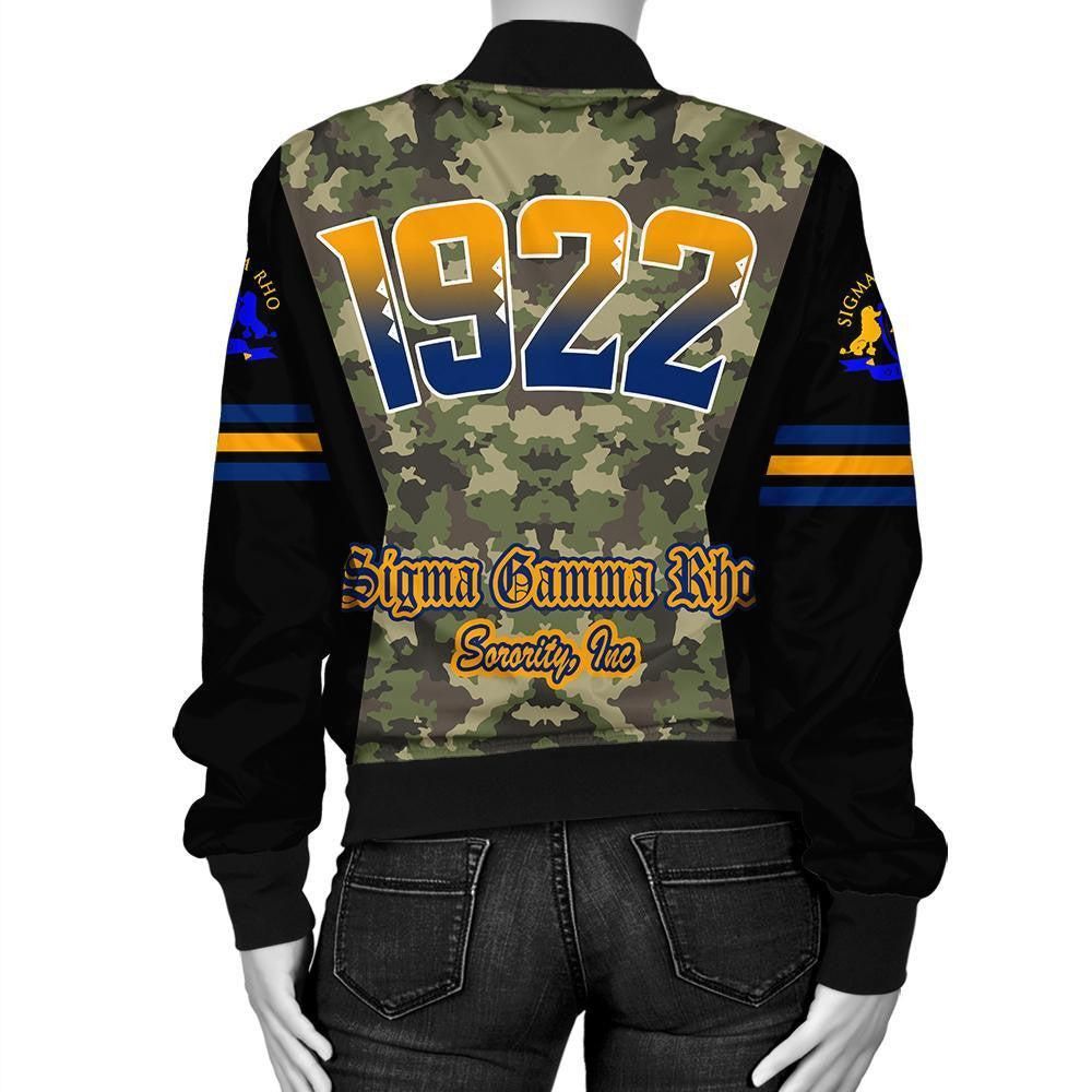Sigma Gamma Rho Sorority Camouflage Bomber Jacket