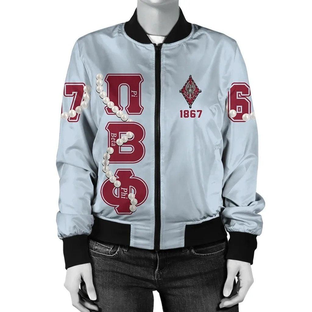 Pi Beta Phi Ver.1 Pearls Bomber Jacket RLT8