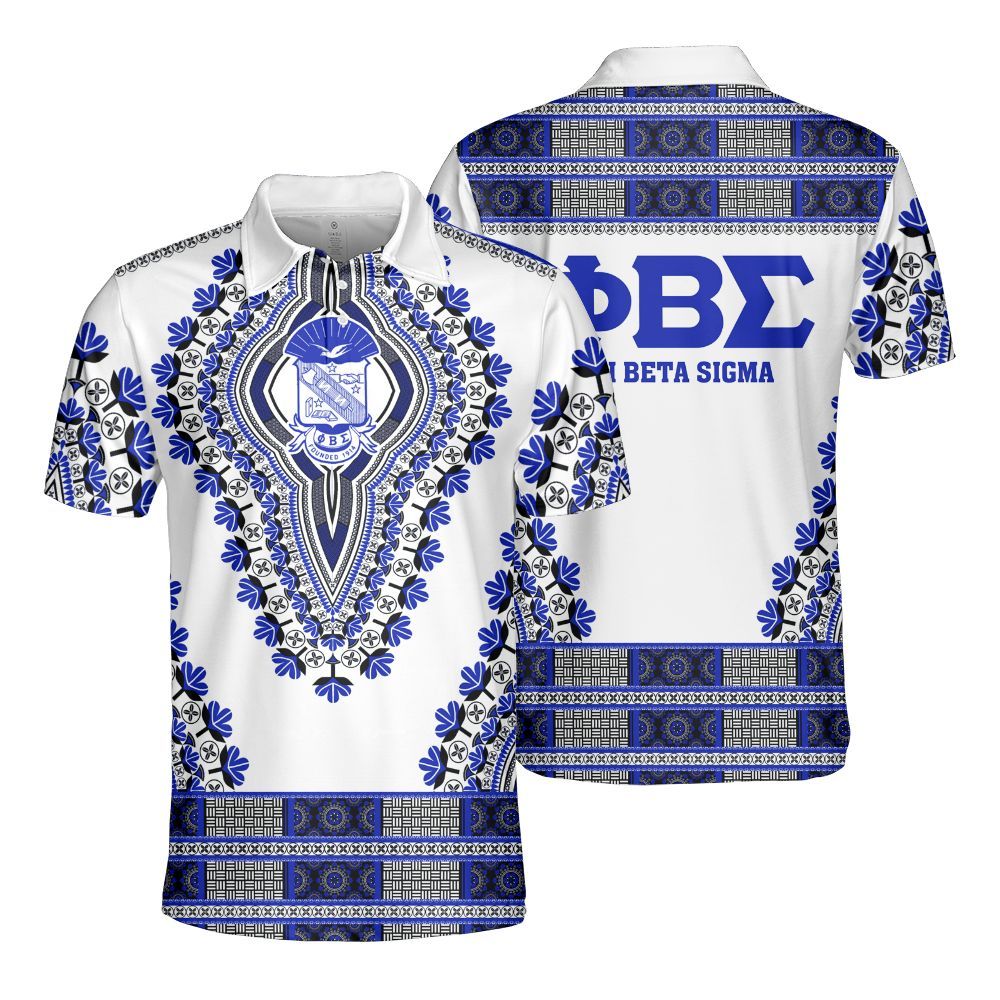 Ireishprint ΦΒΣ Polo Shirt, African Dashiki Inspired Polo Shirt 1914 Fraternity Polo Shirt