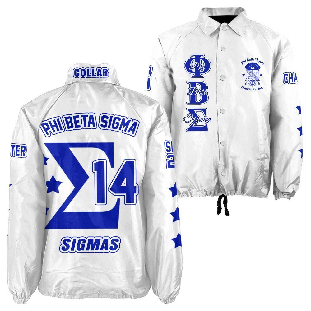 Ireishprint ΦΒΣ Custom Line Crossing Jacket, Personalized Three Stars White Royal Blue Jacket 1914 Fraternity Crossing Jacket