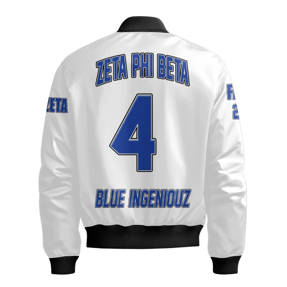 Ireishprint Zeta Phi Beta Custom Chapter Varsity Jacket, Personalized Your Z Phi B White Varsity Jacket 1920 Zeta Phi Beta Sorority Bomber Jacket