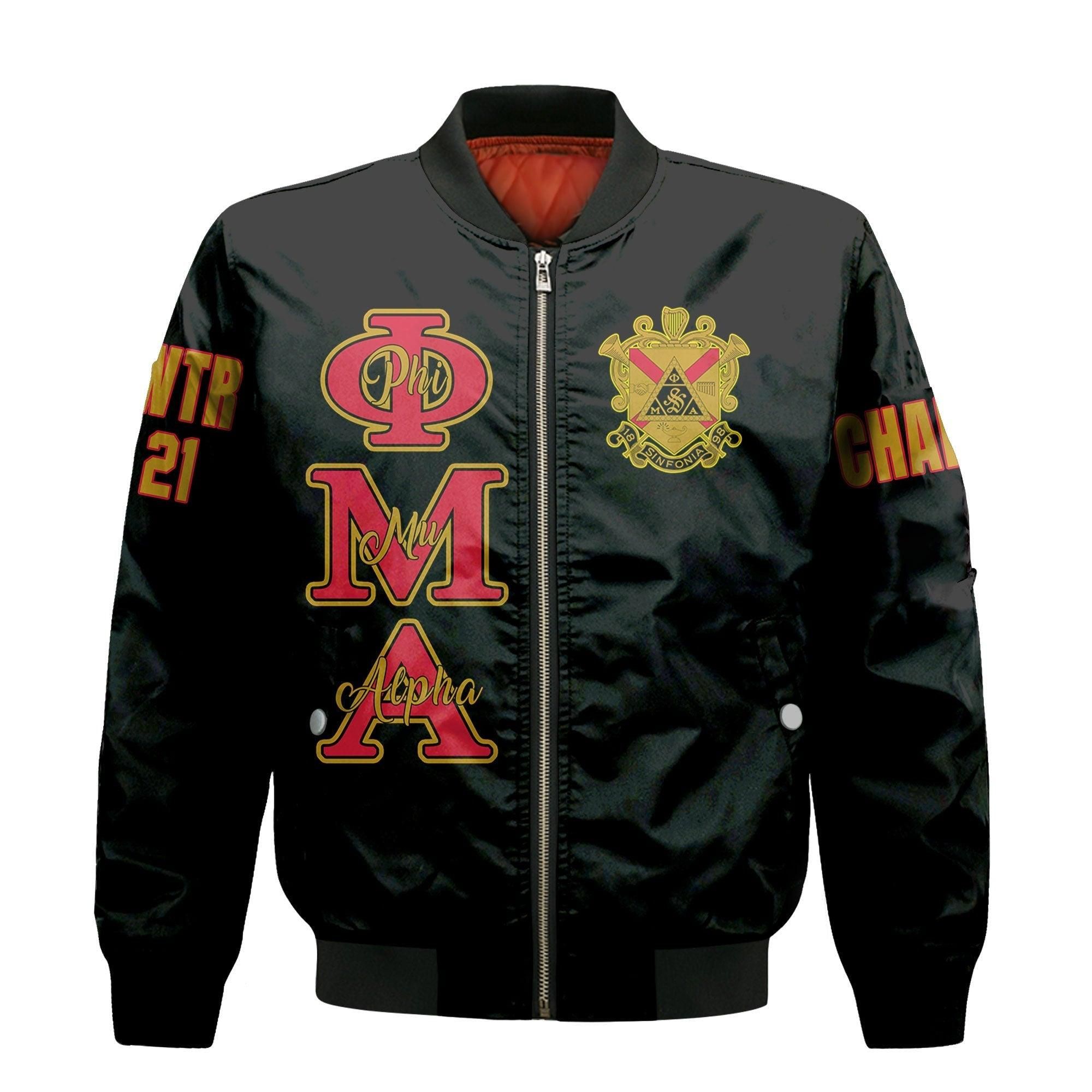 (Custom) Wonder Print Shop Jacket - Phi Mu Alpha Sleeve Zip Bomber Jacket RLT8