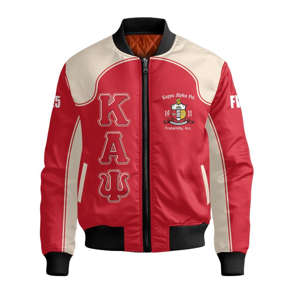 Ireishprint ΚΑΨ Custom Chapter Varsity Jacket, Kream ΚΑΨ Lettered Racing Style Fraternity Bomber Jacket