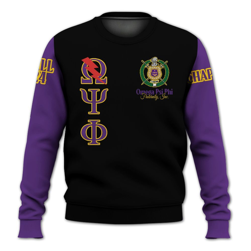 Ireishprint ΩΨΦ Custom Chapter Shirt, Personalized Black Shirt ΩΨΦ 1911 Fraternity Sweatshirt