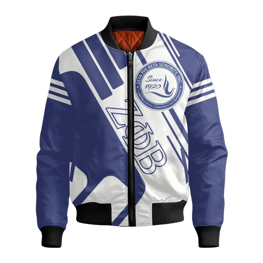 Ireishprint Zeta Phi Beta Off Shoulder Sweatshirt, Zeta Phi Beta Finer Womanhood Proud To Be Sorority Bomber Jacket