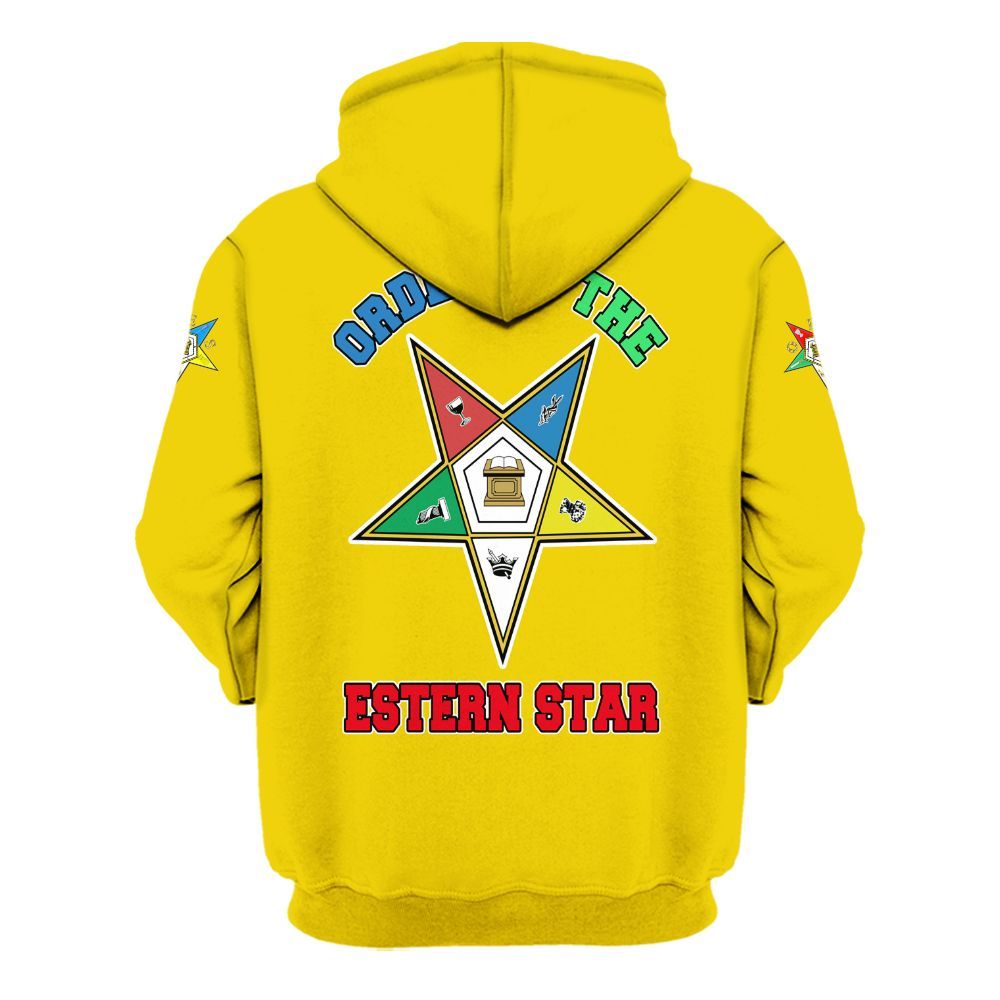 Ireishprint OES Custom Custom Legacy Shirt, Customize Color Block Yellow Order Of The Eastern Star OES Hoodie
