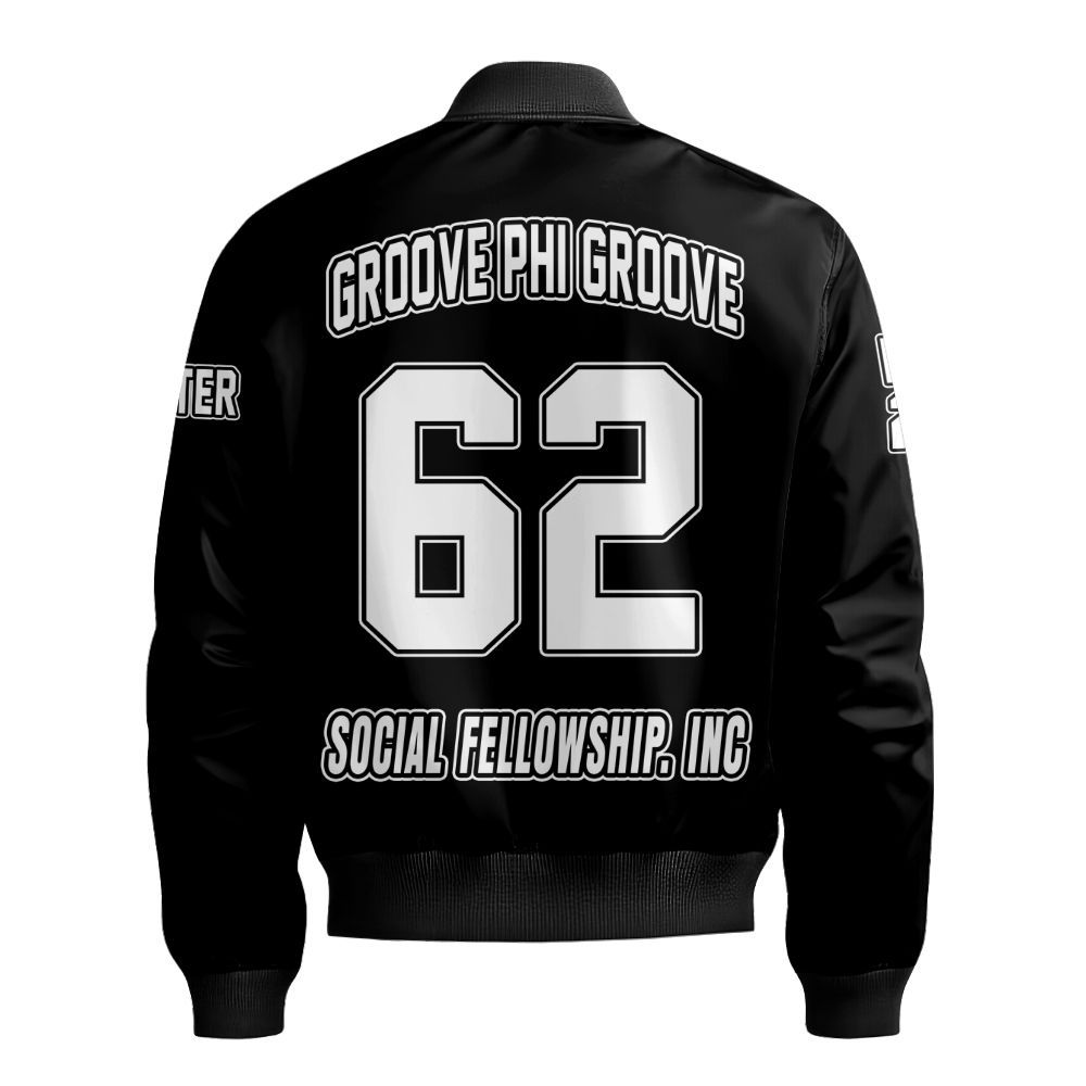 Ireishprint Groove Phi Groove Custom Chapter Shirt, Personalized Black Shirt Groove Phi Groove Fraternity Bomber Jacket