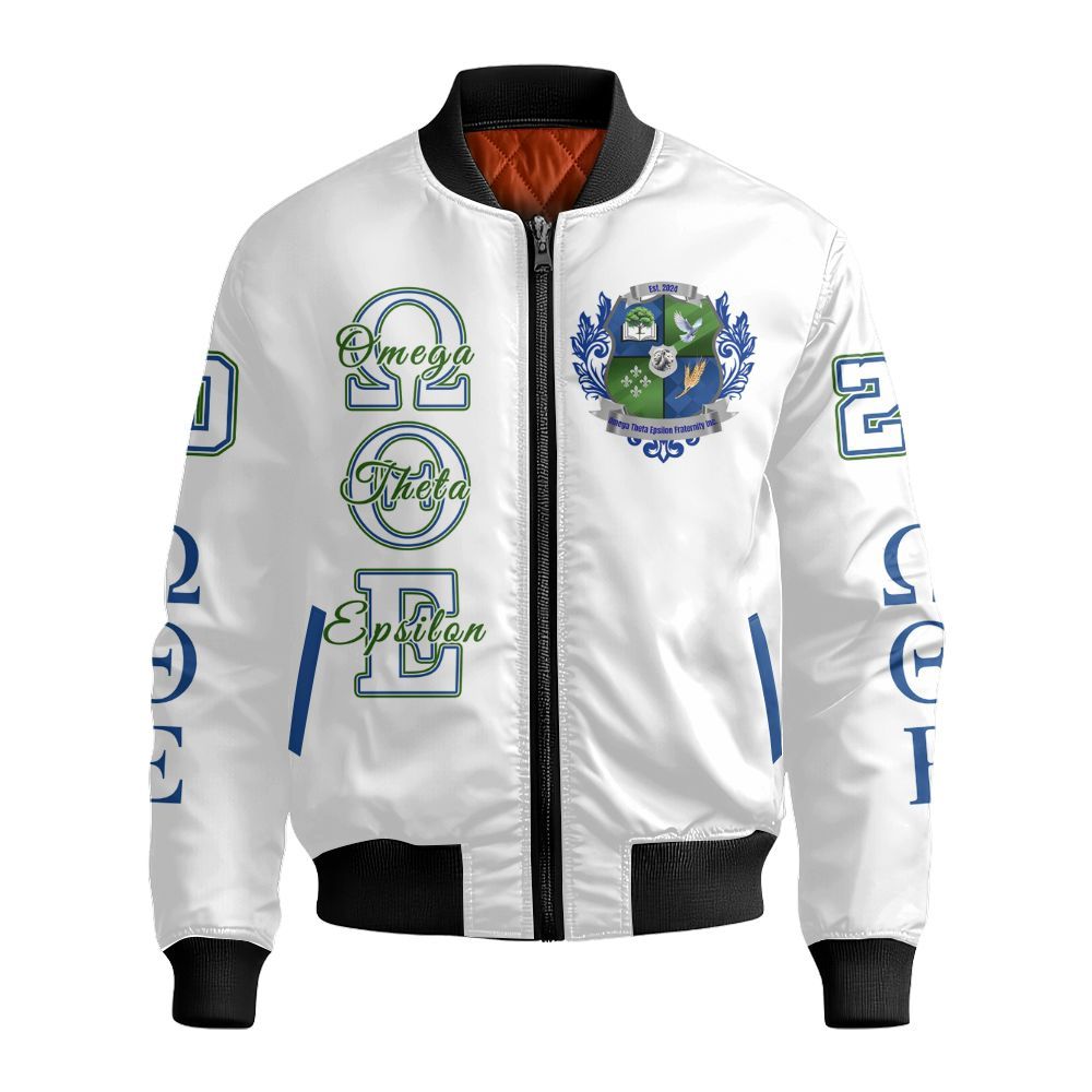 Ireishprint Omega Theta Epsilon Varsity Jacket, Lion King White Varsity Jacket Omega Theta Epsilon Fraternity Bomber Jacket