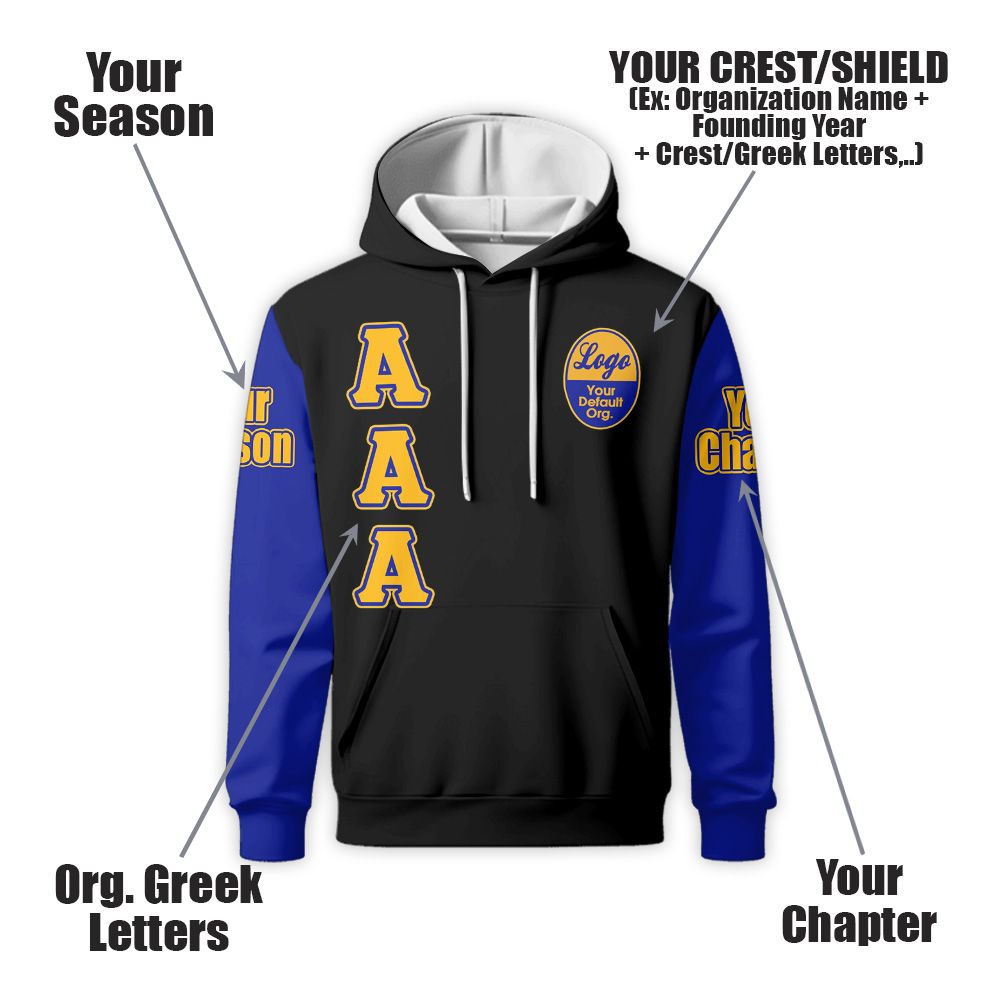 Custom Chapter Hoodie, Sigma Gamma Rho Royal Blue Sleeve Sisterhood 1922 Sorority Hoodie