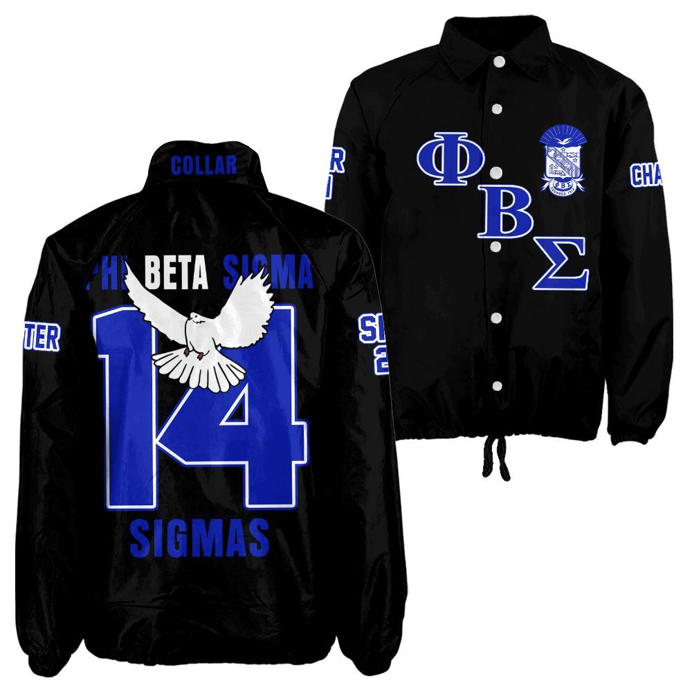 Ireishprint ΦΒΣ Custom Line Crossing Jacket, Personalized Dove Black Royal Blue Jacket 1914 Fraternity Crossing Jacket