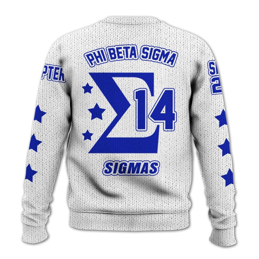 Ireishprint ΦΒΣ Custom Chapter Shirt, Personalized Three Stars White Royal Blue Shirt 1914 Fraternity Knitted Sweater