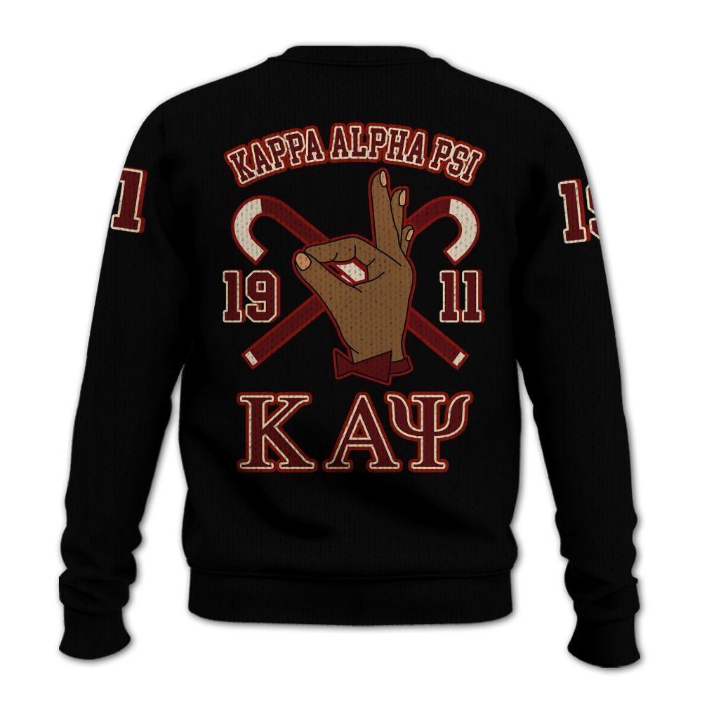 Ireishprint ΚΑΨ Shirt, Hand Sign Black Shirt ΚΑΨ Fraternity Knitted Sweater