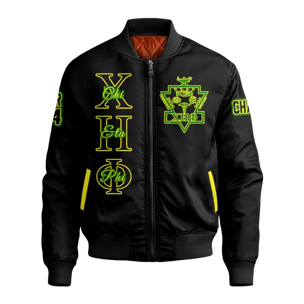 Ireishprint Chi Eta Phi Custom Chapter Varsity Jacket, Personalized Black Varsity Jacket Chi Eta Phi Since 1932 Sorority Bomber Jacket