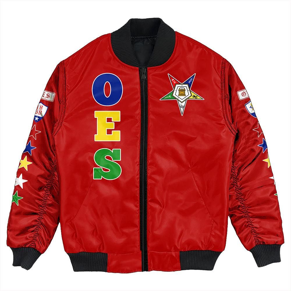 Order Of The Eastern Star Letter Red Bomber Jacket T09