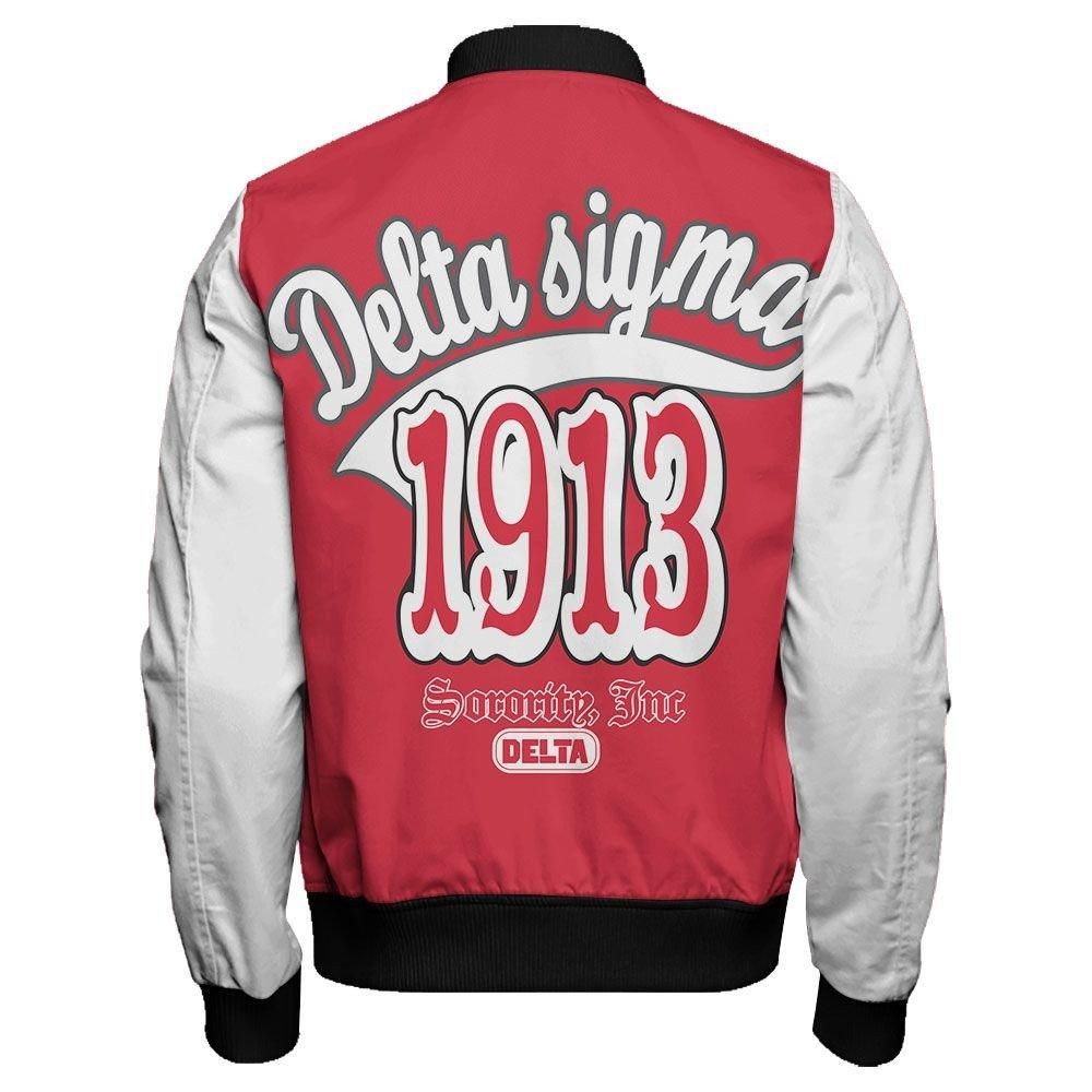 Delta Sigma Theta 1913 Sleeve Zip Bomber Jacket