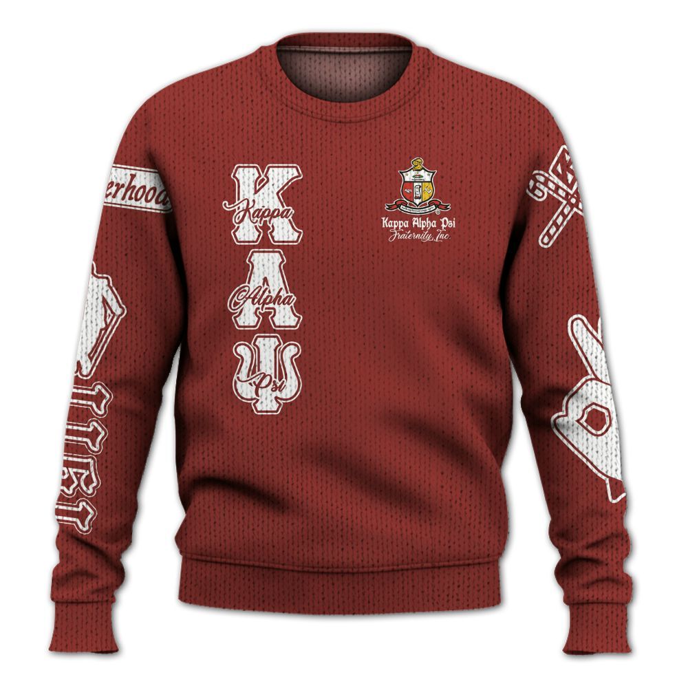 Ireishprint ΚΑΨ Shirt, Simple Krimson Kappa Yo Nupe 1911 Fraternity Knitted Sweater