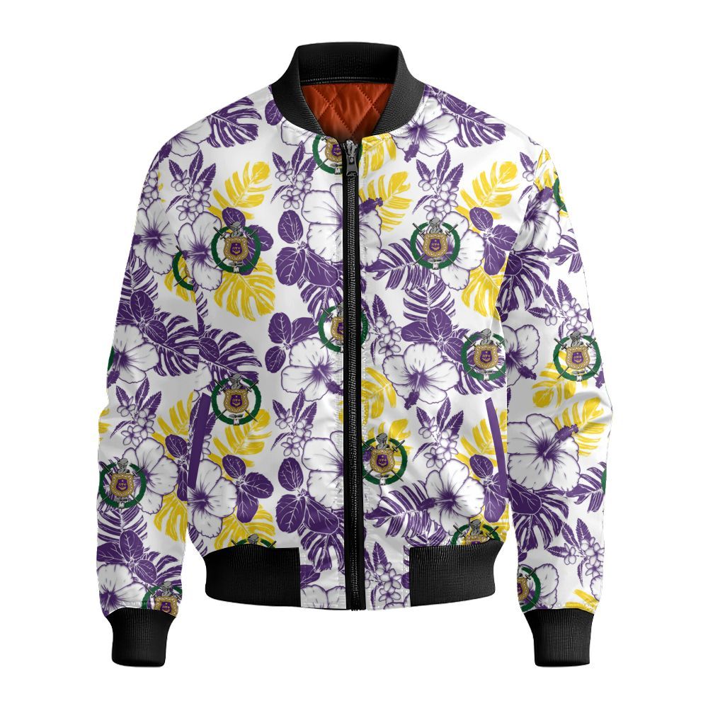 Ireishprint ΩΨΦ Hawaii Short, Tropical Flowers Hawaii Short ΩΨΦ Fraternity Bomber Jacket