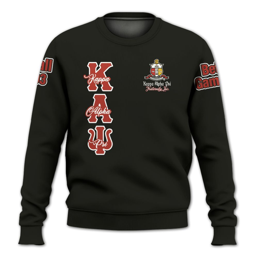 Ireishprint ΚΑΨ Custom Chapter Shirt, Personalized Black Kappa Suit Gentle Men 1911 Fraternity Sweatshirt
