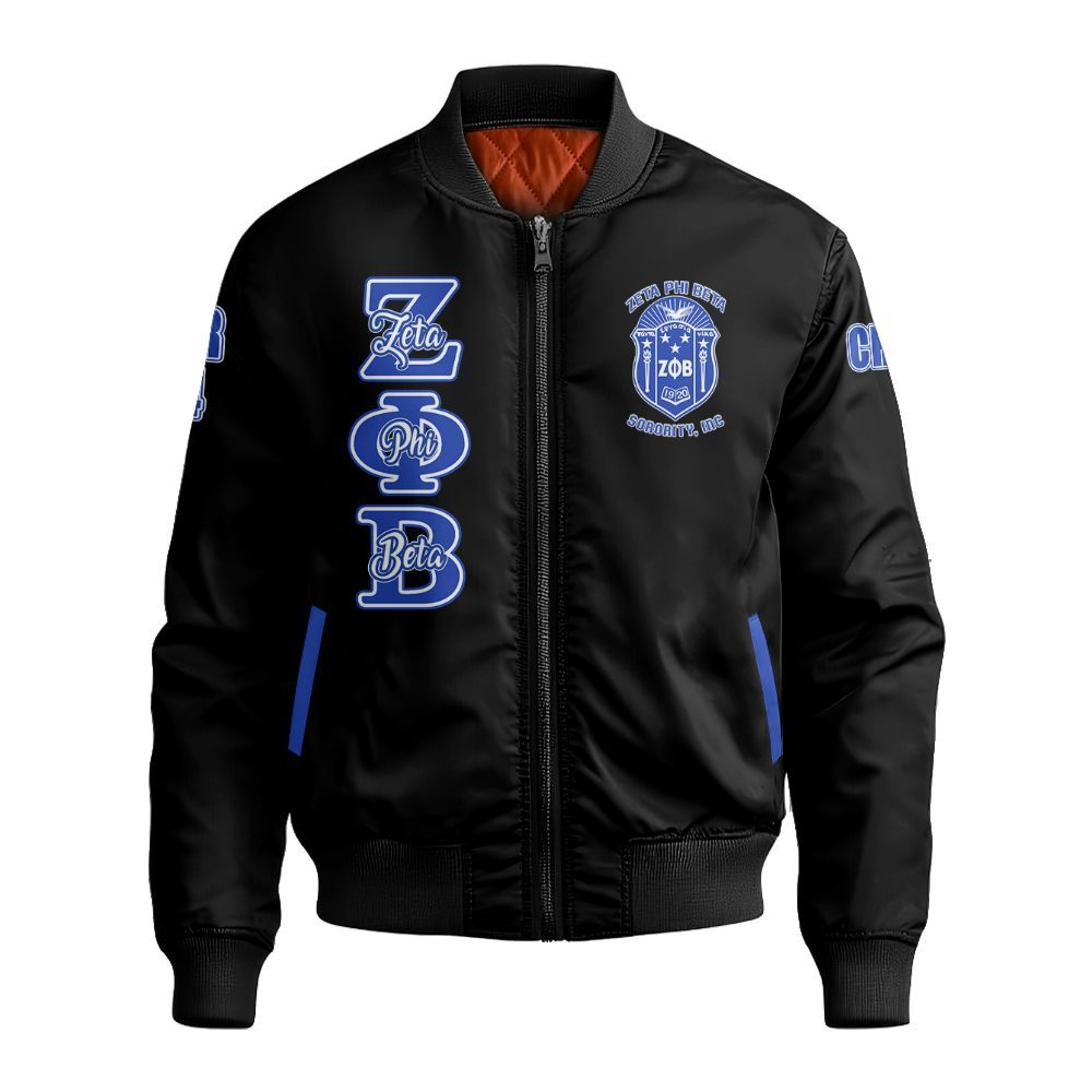 Ireishprint Zeta Phi Beta Custom Chapter Crop Shirt, Personalized Love Zeta Dove Z Phi B Black 1920 Sorority Bomber Jacket