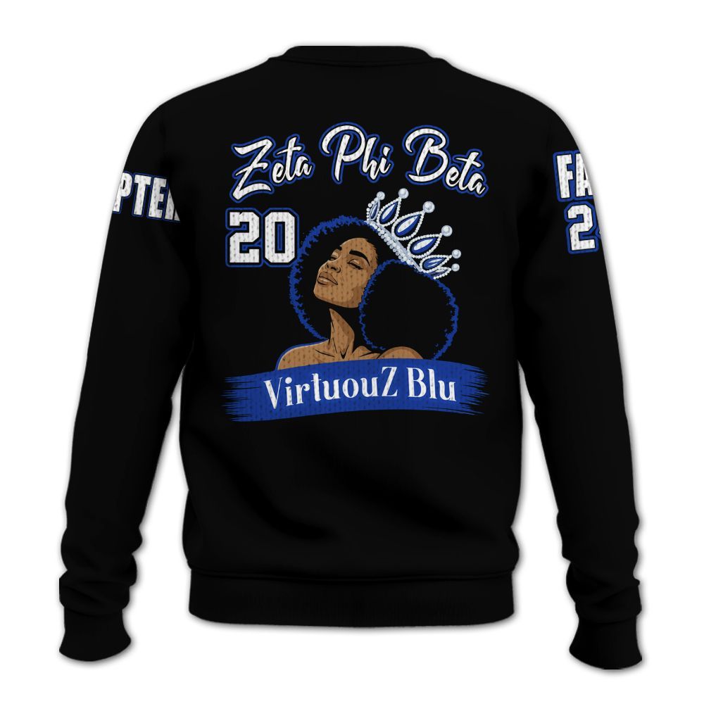 Ireishprint Zeta Phi Beta Custom Chapter Shirt, Zeta Queen Z Phi B Black 1920 Sorority Knitted Sweater