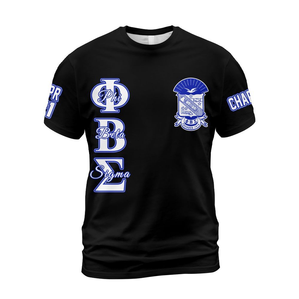 Ireishprint ΦΒΣ Custom Chapter Shirt, Personalized Black Shirt ΦΒΣ Fraternity Shirt