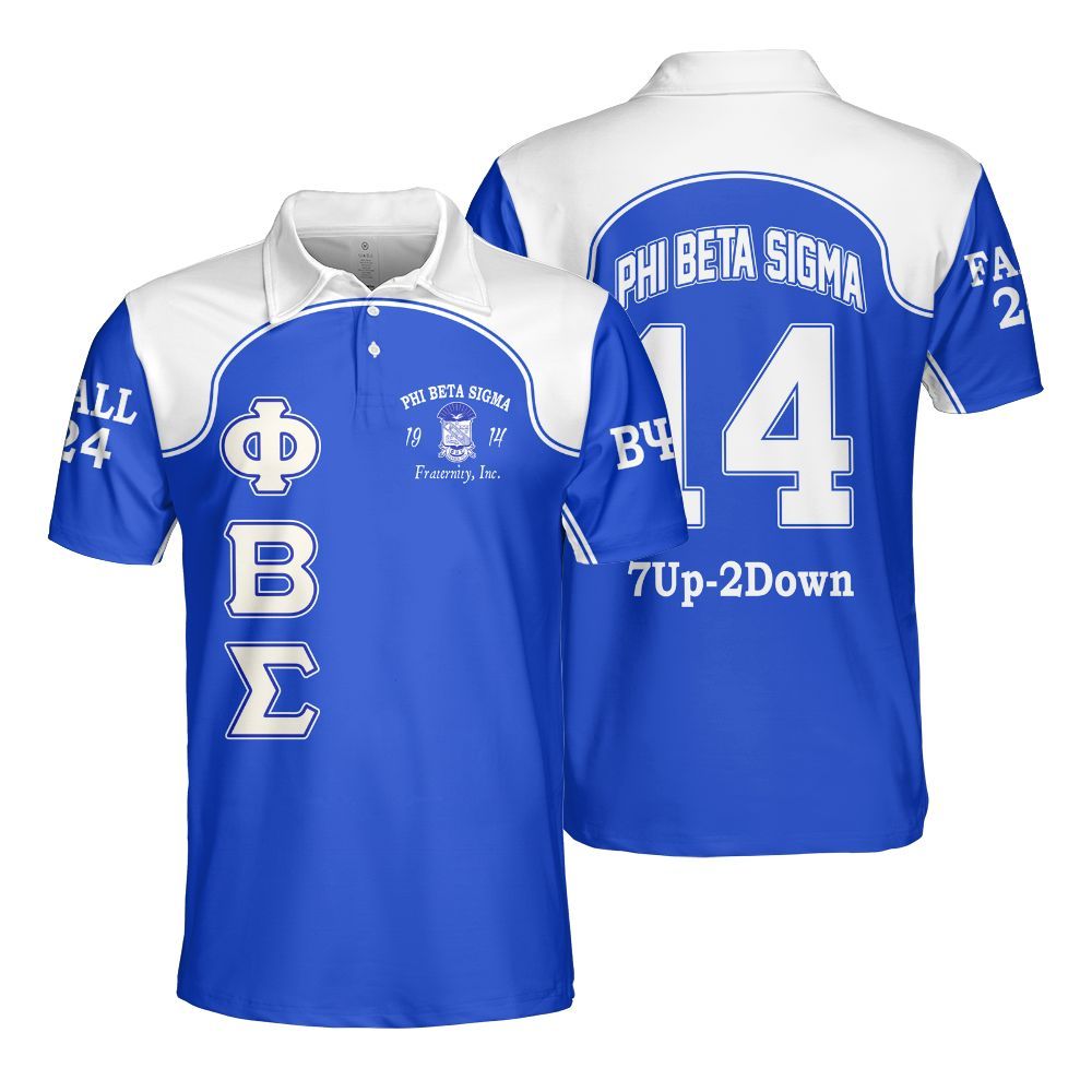 Ireishprint ΦΒΣ Custom Chapter Polo Shirt, ΦΒΣ Lettered Racing Style 1914 Fraternity Polo Shirt