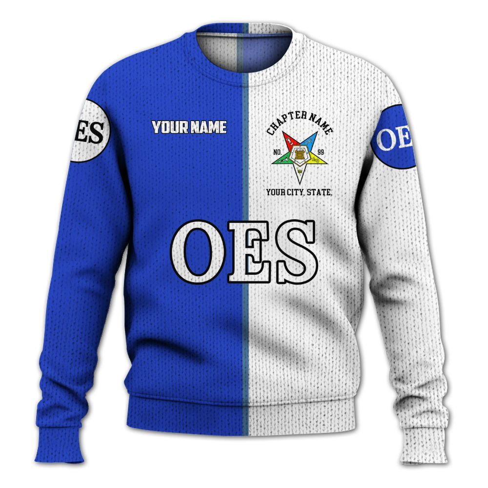 Ireishprint OES Custom Legacy Shirt, Blue Circle Legacy Style Order Of The Eastern Star OES Shirt Sorority Knitted Sweater