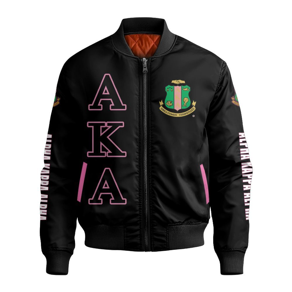 Ireishprint A.K.A Varsity Jacket, Salmon Pink And Apple Green Unbreakable Inspired 1908 Sorority Bomber Jacket