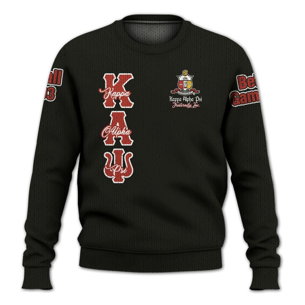 Ireishprint ΚΑΨ Custom Chapter Shirt, Personalized Black Kappa Suit Gentle Men 1911 Fraternity Knitted Sweater
