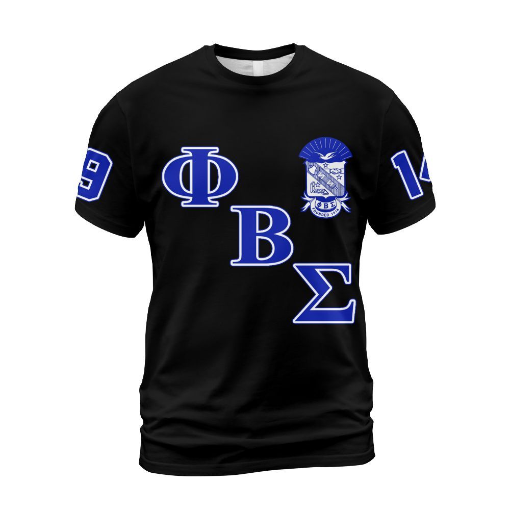 Ireishprint ΦΒΣ Shirt, Dove Black Royal Blue Shirt 1914 Fraternity Shirt