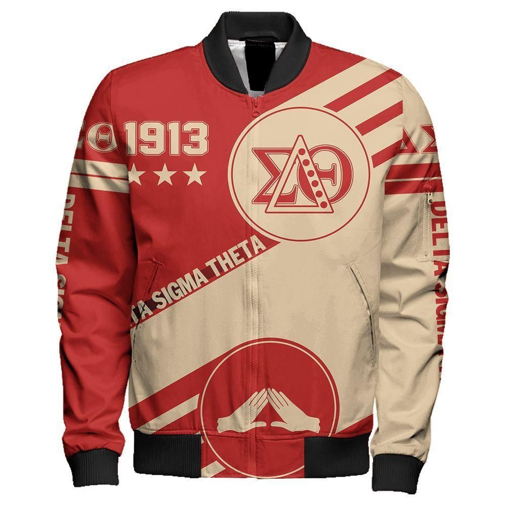 Africa Zone Jacket - Delta Sigma Theta Swift Balls Sleeve Zip Bomber Jacket J09