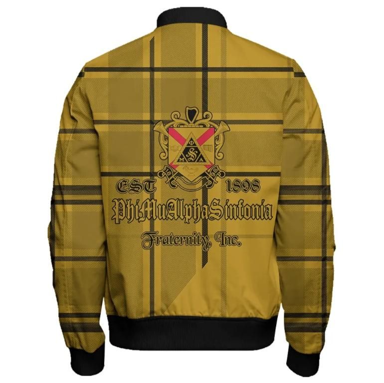Africa Zone Jacket - Phi Mu Alpha Sinfonia Burberr Style Sleeve Zip Bomber Jacket