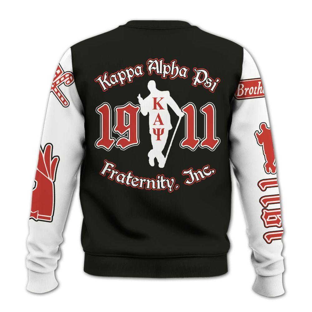Ireishprint ΚΑΨ Shirt, Simple Black Sporty Style Kappa Yo Nupe 1911 Fraternity Sweatshirt