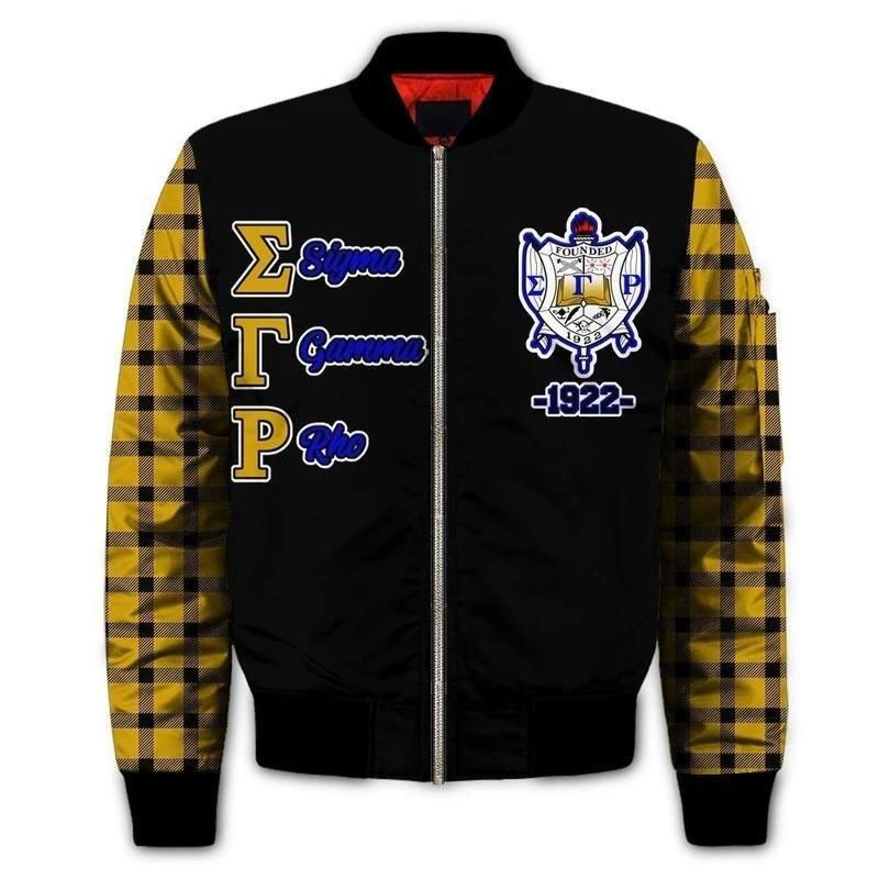 Sigma Gamma Rho Blade Sleeve Zip Bomber Jacket