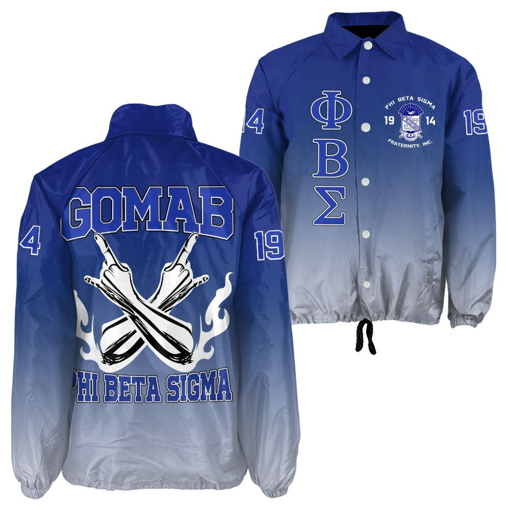 Ireishprint ΦΒΣ Crossing Jacket, ΦΒΣ Lettered Gradient Royal Blue Style 1914 Fraternity Crossing Jacket
