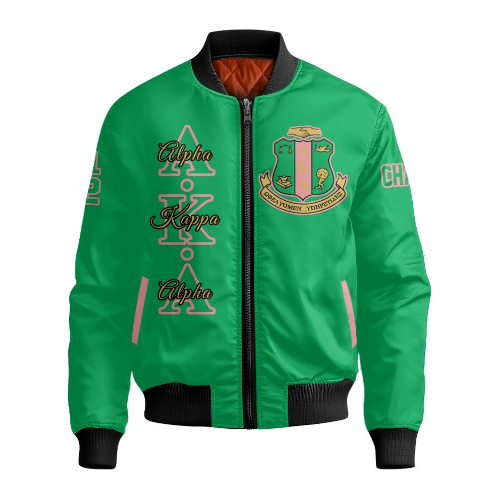 Ireishprint A.K.A Custom Chapter Varsity Jacket, Personalized Apple Green Varsity Jacket 1908 Sorority Bomber Jacket