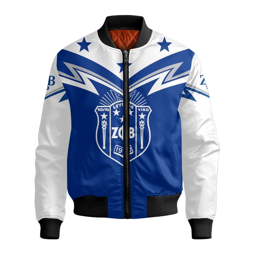 Ireishprint Zeta Phi Beta Polo Shirt, Zeta Phi Beta Curve Blue Zeta Phi Beta Since 1920 Sorority Bomber Jacket