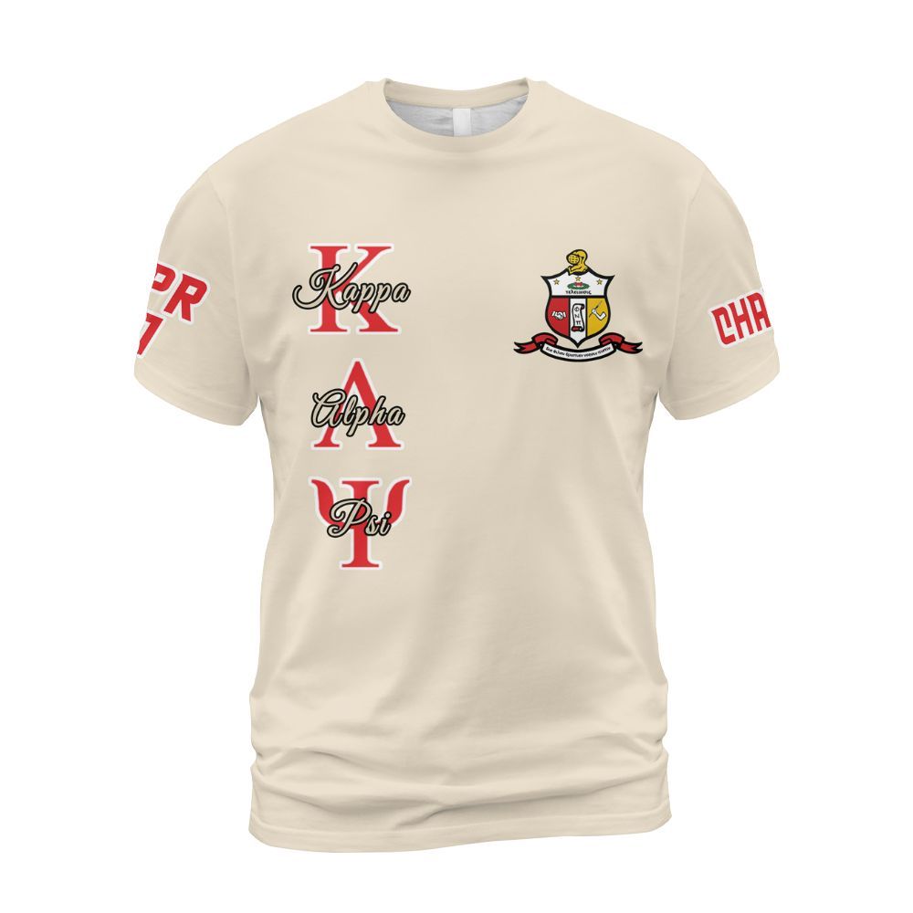 Ireishprint ΚΑΨ Custom Chapter Shirt, Personalized Cane Cream Shirt ΚΑΨ Fraternity Shirt