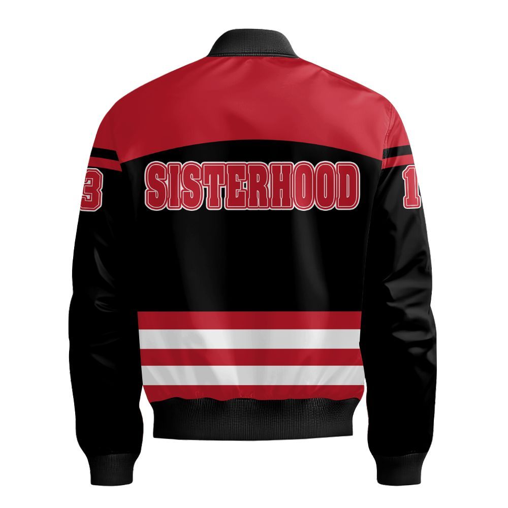 Ireishprint Delta Sigma Theta Custom Name Off Shoulder Sweatshirt, Delta Sigma Theta Custom Sisters Together Sorority Bomber Jacket