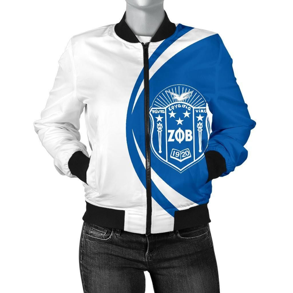 Zeta Phi Beta Big Logo Bomber Jacket Circle Style