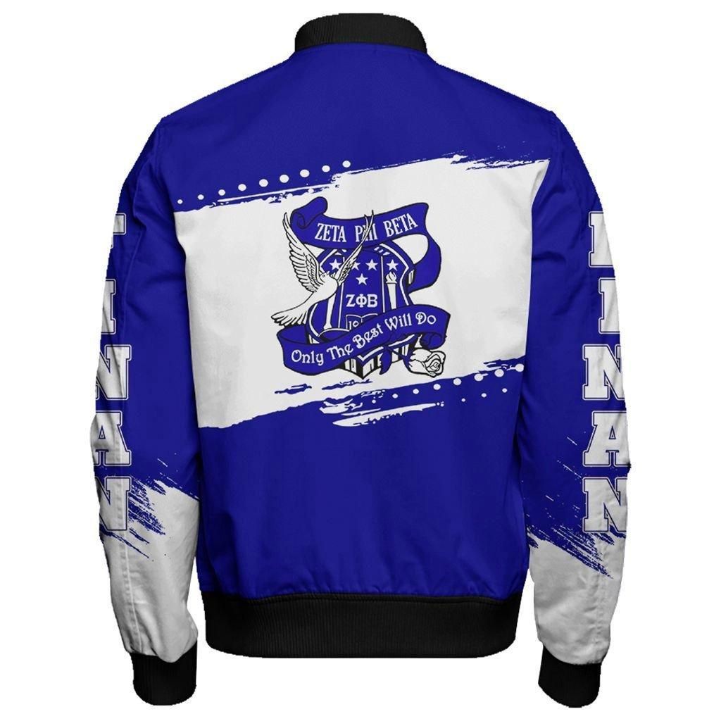 Zeta Phi Beta University Sleeve Zip Bomber Jacket