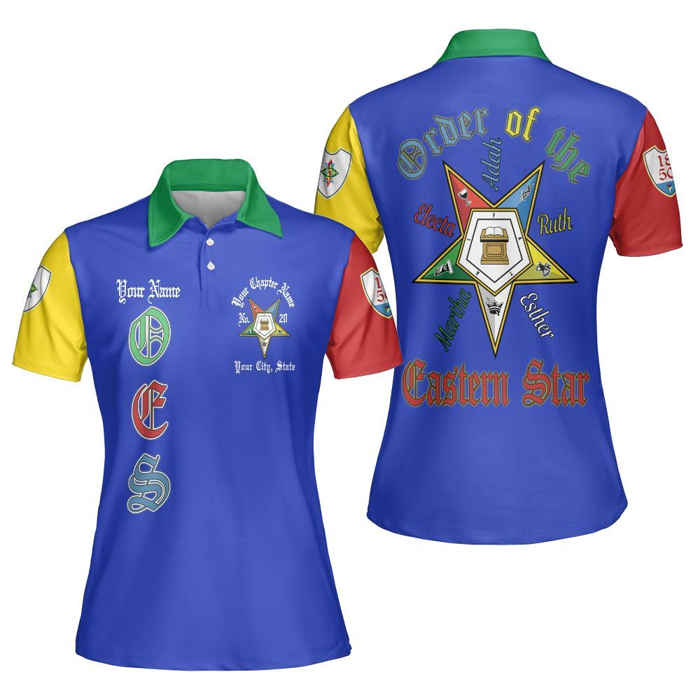 Ireishprint OES Custom Legacy Polo Shirt, Adah Pentagon Sisters Order Of The Eastern Star OES Polo Shirt Sorority Polo Shirt